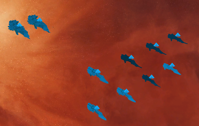 Cruisers with frigate escort