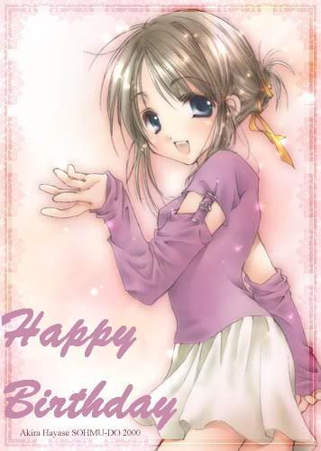 happy anime girl. Anime Birthday Pictures