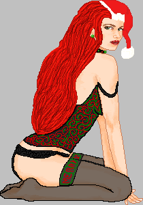 by Ruex ( for e-card)Sage complained at the lack of sexy art of the girls, so we put Rue in a christmas corset.