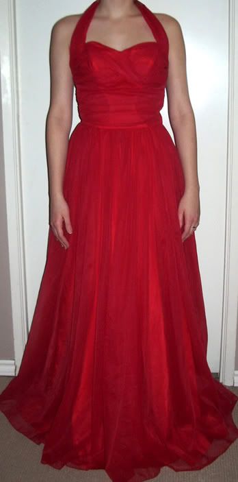 Halter Ruching Jersey Asymmetric Hem Red Prom Dress
