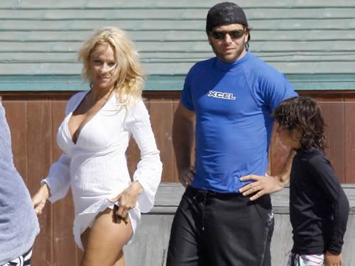 Pamela Anderson 39s sure was classy She wore a white denim miniskirt and 