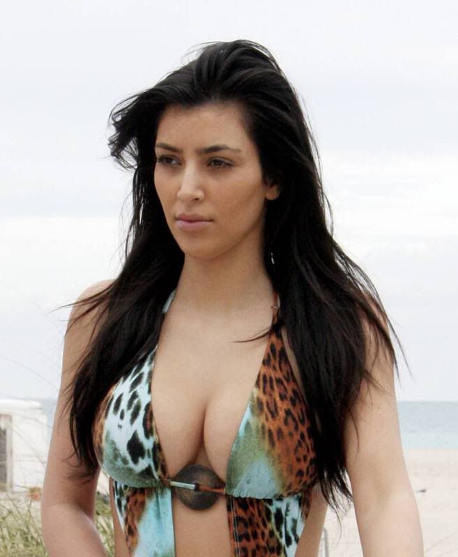 Kim Kardashian Miami Beach Bikini Candids